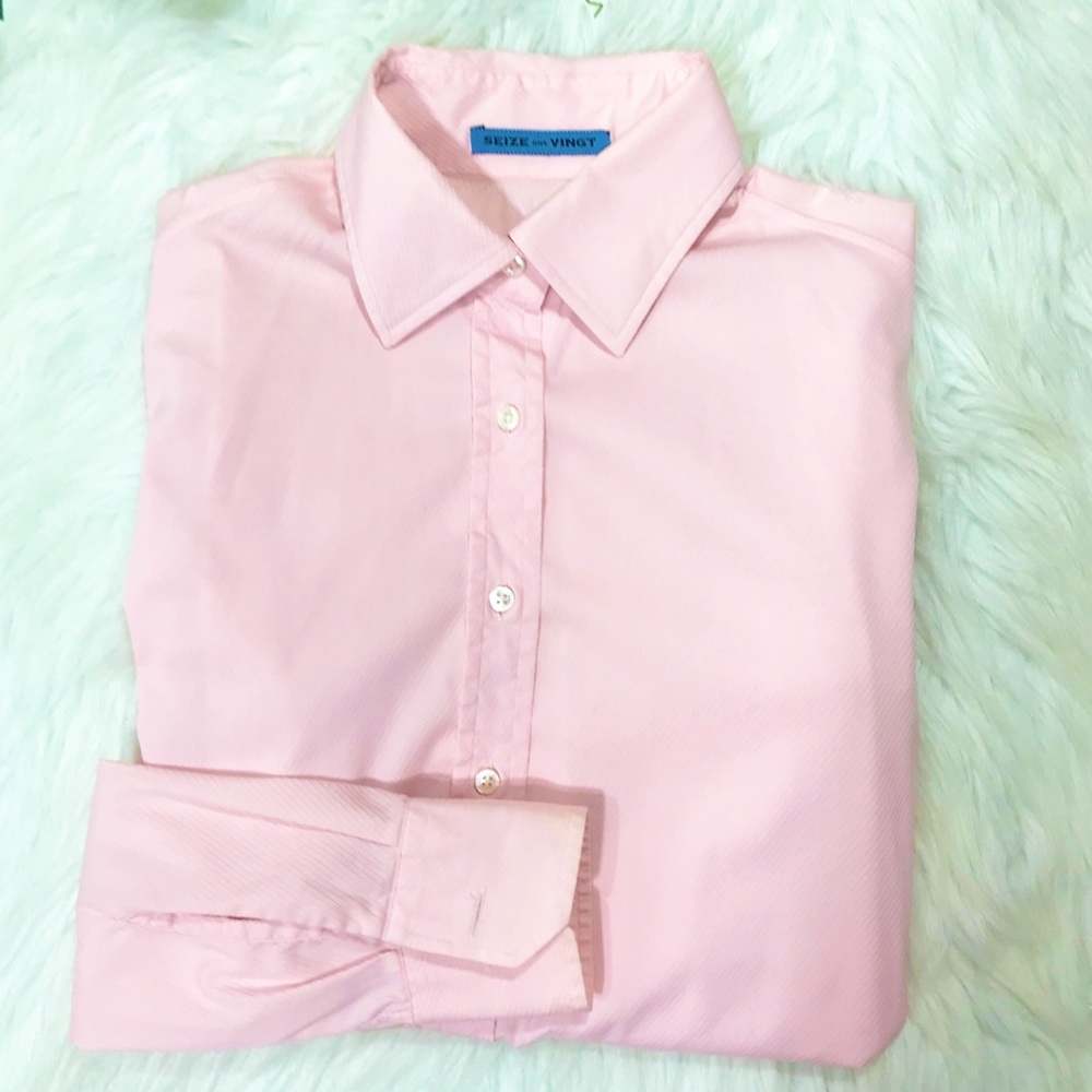 SEIZE sur VINGT Italian Pink Bespoke Button Down